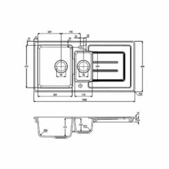 Abode Acton 1.5 Bowl Ceramic Kitchen Sink - White - AW1041 4 Abode Acton 1.5 Bowl Ceramic Kitchen Sink - White - AW1041 -Kitchen Series Shop a w aw1041 2