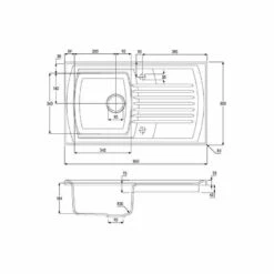 Abode Milford Single Bowl Ceramic Kitchen Sink - White - AW1042 4 Abode Milford Single Bowl Ceramic Kitchen Sink - White - AW1042 -Kitchen Series Shop a w aw1042 2