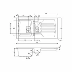 Abode Milford 1.5 Bowl Ceramic Kitchen Sink - White - AW1043 4 Abode Milford 1.5 Bowl Ceramic Kitchen Sink - White - AW1043 -Kitchen Series Shop a w aw1043 2