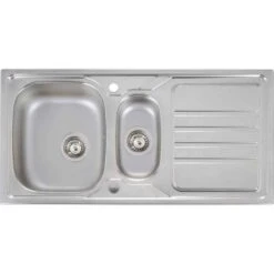 Abode Mikro 1.5 Bowl & Drainer Stainless Steel Kitchen Sink - AW5061