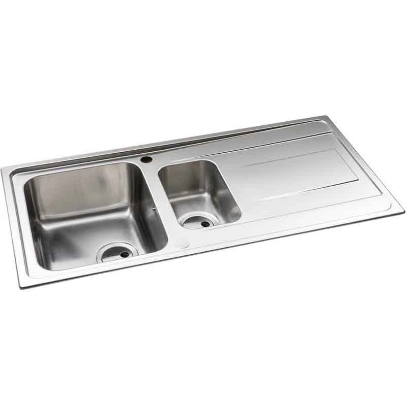 Abode Ixis 1.5 Bowl & Drainer Stainless Steel Kitchen Sink - AW5103 Abode Ixis 1.5 Bowl & Drainer Stainless Steel Kitchen Sink - AW5103 -Kitchen Series Shop a w aw5103 1