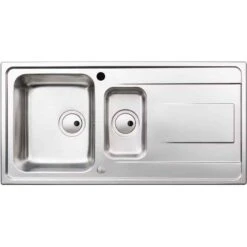 Abode Ixis 1.5 Bowl & Drainer Stainless Steel Kitchen Sink - AW5103