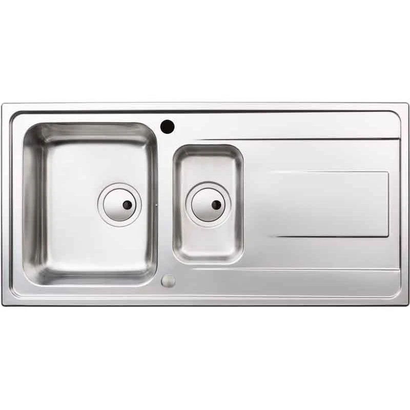 Abode Ixis 1.5 Bowl & Drainer Stainless Steel Kitchen Sink - AW5103 Abode Ixis 1.5 Bowl & Drainer Stainless Steel Kitchen Sink - AW5103 -Kitchen Series Shop a w aw5103