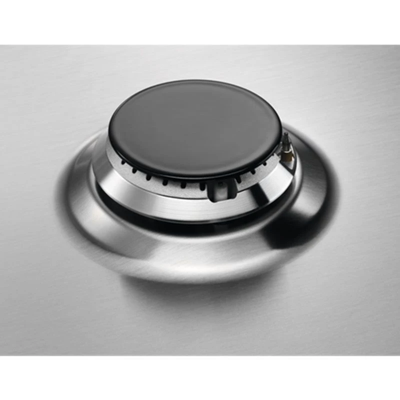 AEG HGB75400SM 75cm Gas Hob - Stainless Steel AEG HGB75400SM 75cm Gas Hob - Stainless Steel -Kitchen Series Shop aed hgb75400sm capped gas outlet front view