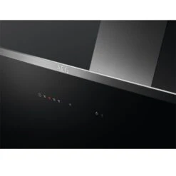 AEG DVE5671HG 60cm Vertical Chimney Hood - Black Glass & Stainless Steel -Kitchen Series Shop aeg dve5671hg touch display panel close up view