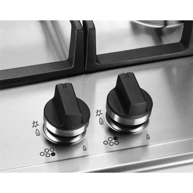 AEG HGB95522YM 90cm Gas Hob - Stainless Steel AEG HGB95522YM 90cm Gas Hob - Stainless Steel -Kitchen Series Shop aeg hgb95522ym gas functions knobs side top side close up