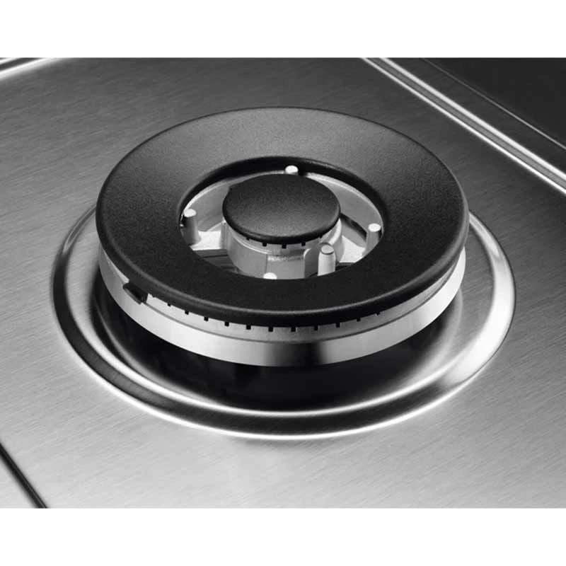 AEG HGB95522YM 90cm Gas Hob - Stainless Steel AEG HGB95522YM 90cm Gas Hob - Stainless Steel -Kitchen Series Shop aeg hgb95522ym uncapped small outlet top close up view