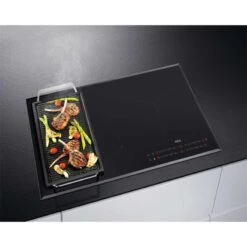 AEG IKE84441FB 80cm Induction Hob - Black -Kitchen Series Shop aeg ike84441fb grilled food side section top view