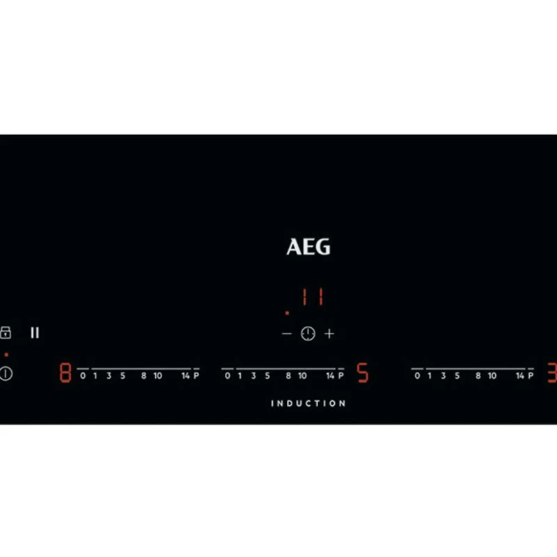 AEG IKK93431FB 91cm Induction Hob - Black AEG IKK93431FB 91cm Induction Hob - Black -Kitchen Series Shop aeg ikk93431fb touch digital display function panel close up view