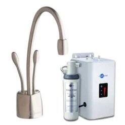 InSinkErator HC1100 Steaming Hot/Cold Kitchen Tap W/ NeoTank & Filter Pack - Brushed Steel - 44318B+45094