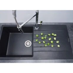 Reginox Amsterdam 15 1.5 Bowl Sink And Drainer - Black Silvery - AMSTERDAM 15 BS