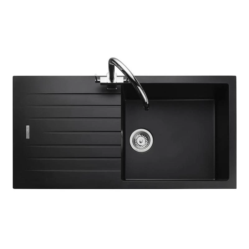Rangemaster Andesite 1 Bowl Igneous Granite Kitchen Sink - Ash Black - AND1051AS/ Rangemaster Andesite 1 Bowl Igneous Granite Kitchen Sink - Ash Black - AND1051AS/ -Kitchen Series Shop and1051as rmaster
