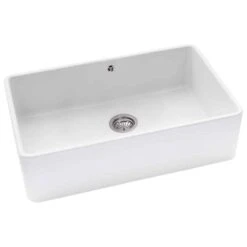 Abode Provincial Single Bowl Ceramic Kitchen Sink - White - AW1020 -Kitchen Series Shop aw1020 1