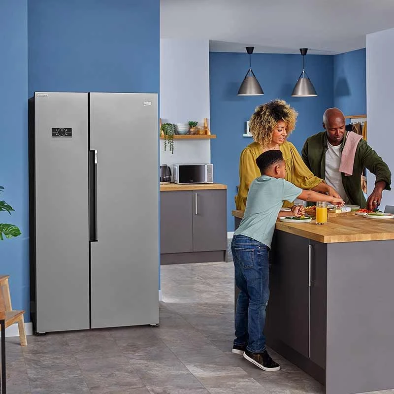 Beko ASL1342S Freestanding American Style Fridge Freezer - Silver Beko ASL1342S Freestanding American Style Fridge Freezer - Silver -Kitchen Series Shop b e beko asl1342s