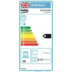 Beko BBTF26300X 72cm Electric 75 Litre Double Fan Oven - Stainless Steel -Kitchen Series Shop b e beko bbtf26300x energy label 2