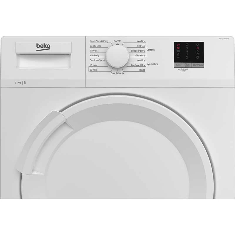 Beko DTLCE70051W Freestanding 7kg Condenser Tumble Dryer - White Beko DTLCE70051W Freestanding 7kg Condenser Tumble Dryer - White -Kitchen Series Shop b e beko dtlce70051w 1