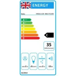 Beko HNS61110X 60cm Visor Cooker Hood - Stainless Steel -Kitchen Series Shop b e beko hns61110x energy label