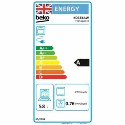 Beko KD533AW 50cm Electric Double Cavity Sealed Plate Cooker - White -Kitchen Series Shop b e beko kd533aw energy label