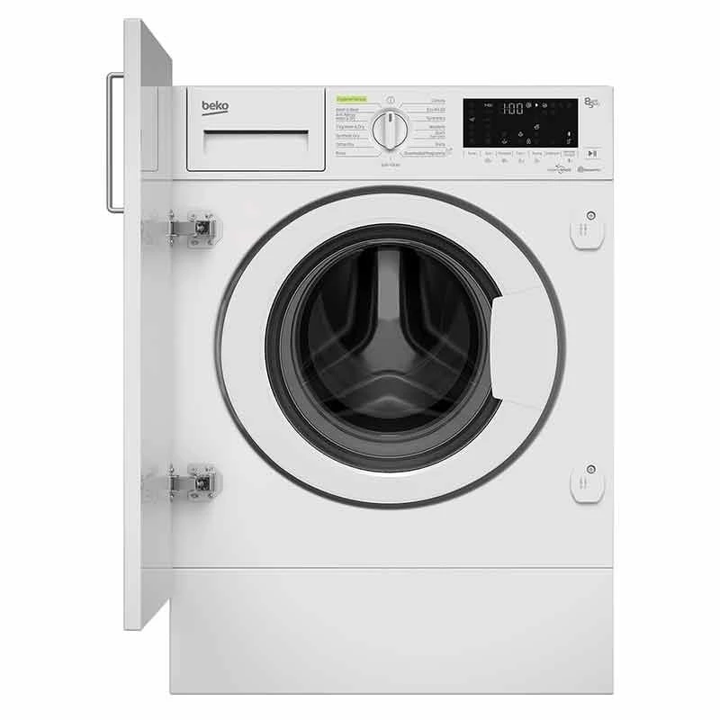 Beko WDIK854421F Integrated 8kg/5kg 1400rpm Washer Dryer - White Beko WDIK854421F Integrated 8kg/5kg 1400rpm Washer Dryer - White -Kitchen Series Shop b e beko wdik854421f 1