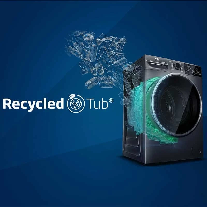 Beko WDIK854421F Integrated 8kg/5kg 1400rpm Washer Dryer - White Beko WDIK854421F Integrated 8kg/5kg 1400rpm Washer Dryer - White -Kitchen Series Shop b e beko wdik854421f recycledtub