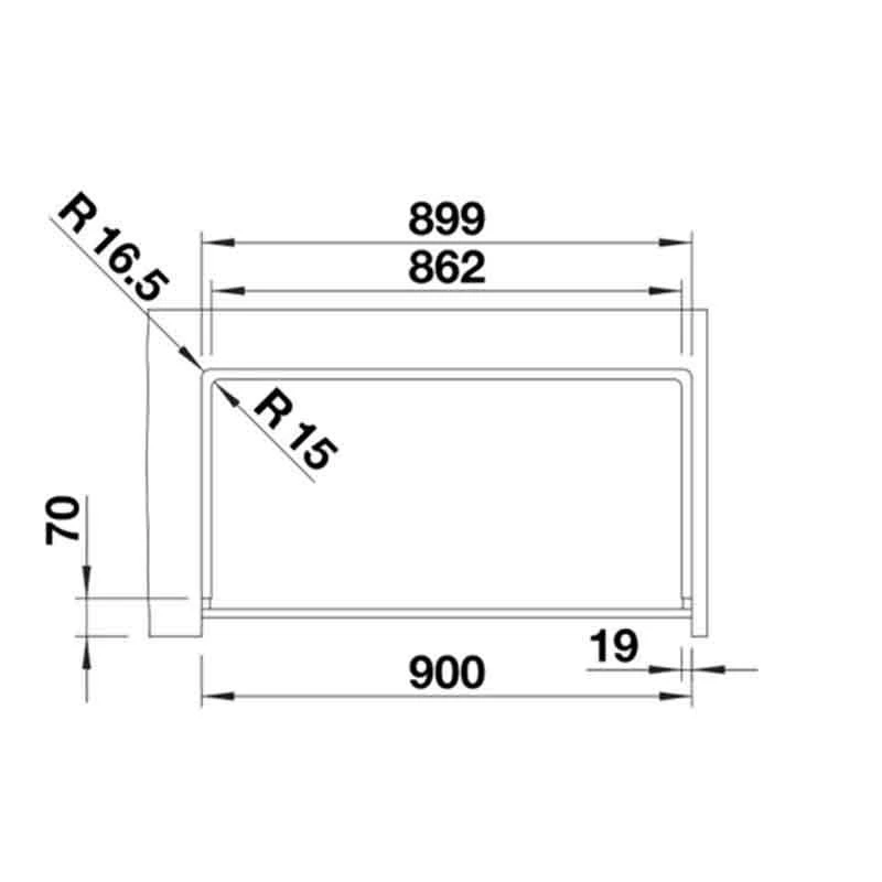 Blanco VINTERA XL 9 Silgranit 1 Bowl Kitchen Sink with Manual InFino Waste - Volcano Grey - 526800 Blanco VINTERA XL 9 Silgranit 1 Bowl Kitchen Sink With Manual InFino Waste - Volcano Grey - 526800 -Kitchen Series Shop b l blanco 526800 cut out dimensions