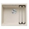 Blanco ETAGON 500-U Silgranit 1 Bowl Undermount Kitchen Sink With Manual InFino Waste - Soft White - 527075