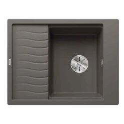 Blanco ELON 45 S Silgranit 1 Bowl Inset Reversible Kitchen Sink With Manual InFino Waste - Volcano Grey - 527250