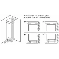 Bosch KIR41NSE0G Series 2 Built-In Fridge With Sliding Hinge - White -Kitchen Series Shop b o bosch kir41nse0g series 2 fridge ventilation options