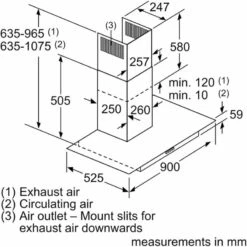 Bosch Series 2 DWG94BC50B 90cm Chimney Cooker Hood - Brushed Steel -Kitchen Series Shop b o bosch dwg94bc50b dims