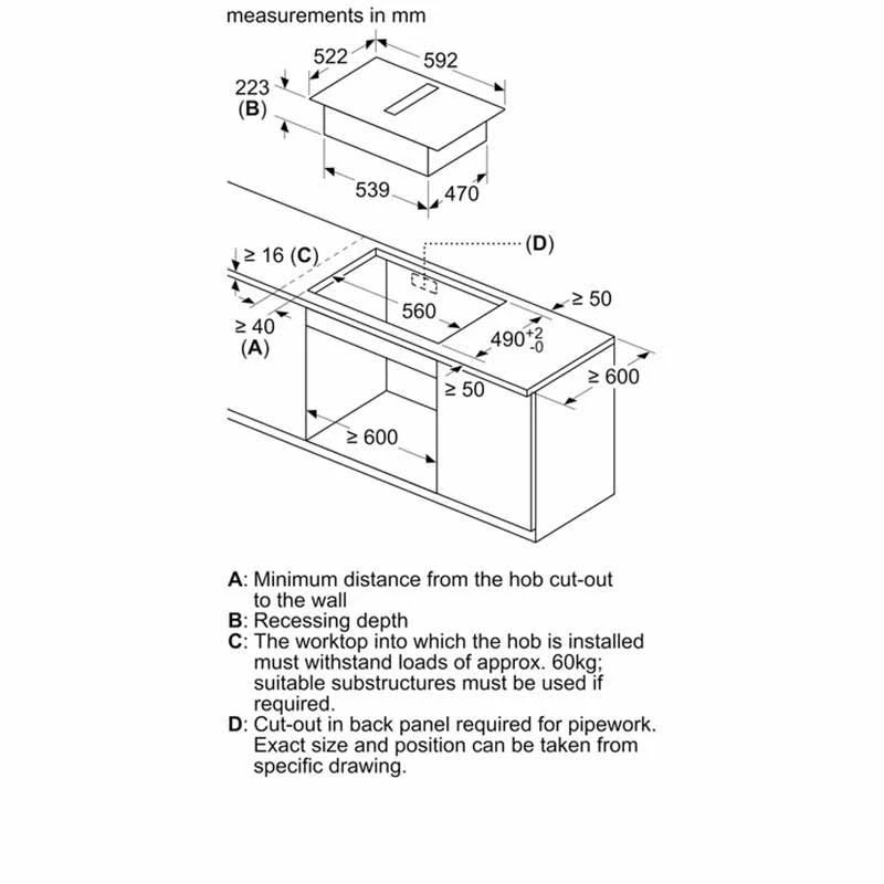 Bosch Series 4 PIE611B15E 60cm Venting Induction Hob - Black Glass Bosch Series 4 PIE611B15E 60cm Venting Induction Hob - Black Glass -Kitchen Series Shop b o bosch pie611b15e dims