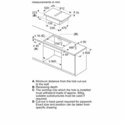 Bosch Series 8 PXX875D57E 80cm Venting Induction Hob - Black Glass -Kitchen Series Shop b o bosch pxx875d57e dims