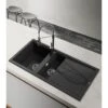 Reginox BEST 475 Elleci Granite 1.5 Bowl Kitchen Sink - Reversible Metaltek Black - BEST 475 B -Kitchen Series Shop best sink black