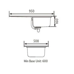 Rangemaster Baltimore 1 Bowl Stainless Steel Kitchen Sink - BL9501/ 3 Rangemaster Baltimore 1 Bowl Stainless Steel Kitchen Sink - BL9501/ -Kitchen Series Shop bl9501 dimensions