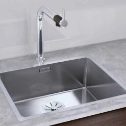 Blanco ANDANO 500-IF 1 Bowl Inset Stainless Steel Kitchen Sink With Manual InFino Drain System - Satin Polish - 522965