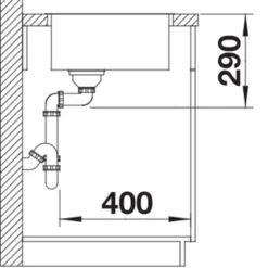 Blanco ANDANO 700-IF 1 Bowl Inset Stainless Steel Kitchen Sink With Manual InFino Drain System - Satin Polish - 522969 -Kitchen Series Shop blanco andano 522969 dimensions 1 1