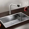 Blanco ANDANO 700-IF 1 Bowl Inset Stainless Steel Kitchen Sink With Manual InFino Drain System - Satin Polish - 522969 -Kitchen Series Shop blanco andano 522969 1