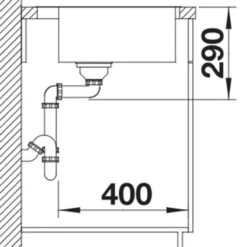 Blanco ANDANO 500-IF/A 1 Bowl Inset Stainless Steel Kitchen Sink With Remote Control InFino Drain System - Satin Polish - 525245 -Kitchen Series Shop blanco andano 525245 dimensions 1 1