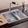 Blanco ANDANO 500-IF/A 1 Bowl Inset Stainless Steel Kitchen Sink With Remote Control InFino Drain System - Satin Polish - 525245 -Kitchen Series Shop blanco andano 525245 1