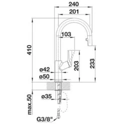 Blanco CARENA-S Vario Pull-Out Spout Silgranit-Look Dual Finish Kitchen Tap - Tartufo/Chrome - BM3118TF -Kitchen Series Shop blanco carena 521376 dimensions
