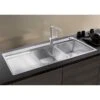 Blanco DIVON II 8 S-IF 2 Bowl Inset Stainless Steel Kitchen Sink With Remote Control InFino Drain System - Satin Polish - 521665