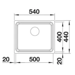 Blanco ETAGON 500-U 1 Bowl Undermount Stainless Steel Kitchen Sink With Manual InFino Waste - Satin Polish - 521841 -Kitchen Series Shop blanco etagon 521841 dimensions