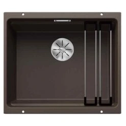 Blanco ETAGON 500-U 1 Bowl Undermount Silgranit Kitchen Sink With Manual InFino Waste - Coffee - 522236