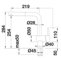 Blanco LINUS-S Pull-Out Handset Silgranit-Look Kitchen Tap - Tartufo - BM3650TF -Kitchen Series Shop blanco linus s 517621 dimensions