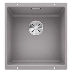 Blanco SUBLINE 400-U 1 Bowl Undermount Silgranit Kitchen Sink With Manual InFino Waste - Alumetallic - 523424