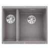 Blanco SUBLINE 340/160-U 1.5 RH Bowl Undermount Silgranit Kitchen Sink With Manual InFino Waste - Alumetallic - 523560 1 Blanco SUBLINE 340/160-U 1.5 RH Bowl Undermount Silgranit Kitchen Sink With Manual InFino Waste - Alumetallic - 523560 -Kitchen Series Shop blanco subline 523560