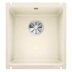 Blanco SUBLINE 375-U 1 Bowl Undermount Ceramic Kitchen Sink With Manual InFino Waste - Magnolia - 523727