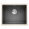 Blanco SUBLINE 500-U 1 Bowl Undermount Ceramic Kitchen Sink With Manual InFino Waste - Basalt - 523739 -Kitchen Series Shop blanco subline 523739