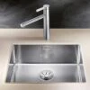 Blanco CLARON 500-U 1 Bowl Undermount Stainless Steel Kitchen Sink With Manual InFino Waste - Satin Polish - 521577 -Kitchen Series Shop blanco 521577 1