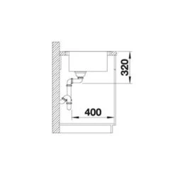 Blanco ANDANO XL 6 S-IF Compact 1 Bowl Inset Stainless Steel Kitchen Sink With Remote Control InFino Drain System - Satin Polish - 523001 -Kitchen Series Shop blanco 523001 dimensions1