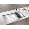 Blanco ANDANO XL 6 S-IF Compact 1 Bowl Inset Stainless Steel Kitchen Sink With Remote Control InFino Drain System - Satin Polish - 523001